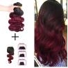 Buy cheap Pre-colored Ombre Hair Weave 3 Bundles with Closure 4x4 1b/99j Ombre Brazilian Body Wave Human Hair Bundles with Closure from wholesalers