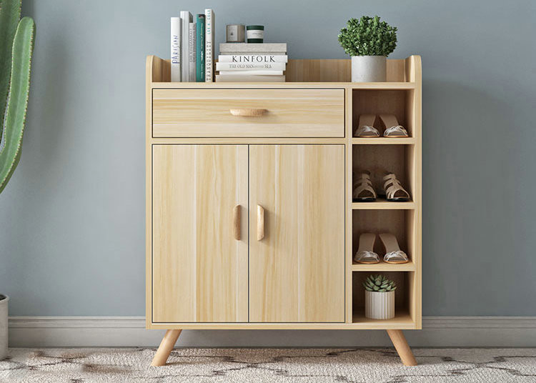 Laminated Wood Home Shoe Storage Cabinet Modern Design Anti Scratch Material
