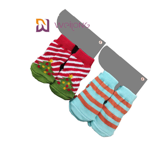Traction Control Cotton Custom Pet Socks for dogs Indoor Nonskid Knit Socks