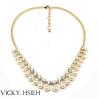 Buy cheap VICKY.HSIEH Gold Tone Crystal Rhinestone Beading Tassel Simulated Pearl Bead Necklace from wholesalers