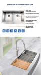 Large Size 33 Inches Apron Handmade Kitchen Sink For Home Workstation