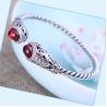 Buy cheap Sterling Silver Cable Bracelet with Garnet Open Adjustable Cuff Bracelet (XH049954W) from wholesalers
