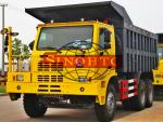 GVW 60 ton dump truck , 6x4 Strengthened heavy tipper trucks for Mining site