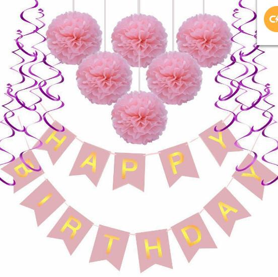 Buy cheap Paper Ball Bunting Set Wedding Party This set includes: A set of pink happy birthday fish tail flag from wholesalers