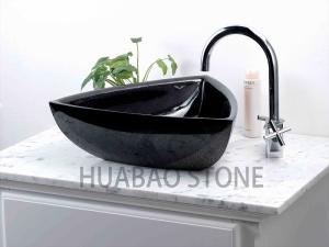 Wholesale Luxious Stone Bathroom Sink Surface Honed Treatment Plain White Round Shape from china suppliers