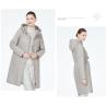 Buy cheap Vertical Stripe Long Padded Jacket Grey Ladies Smart Casual Jackets Belt Desing Waist Version from wholesalers
