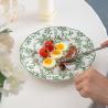 Buy cheap Sustainable Light Green Ceramic Dinnerware Set With Water Proof Flower Placemat from wholesalers
