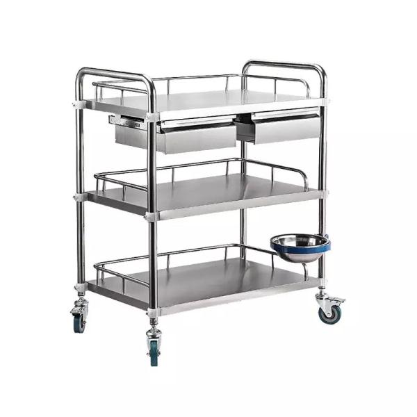 Buy cheap Hospital Surgical Instrument Trolley 840mm Stainless Steel Dressing Trolley 3 Shelves from wholesalers