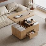 Buy cheap Contemporary  Lift-Top Foldable customization Coffee Table with 4 Stools & Storage for Living Room Furniture Use from wholesalers