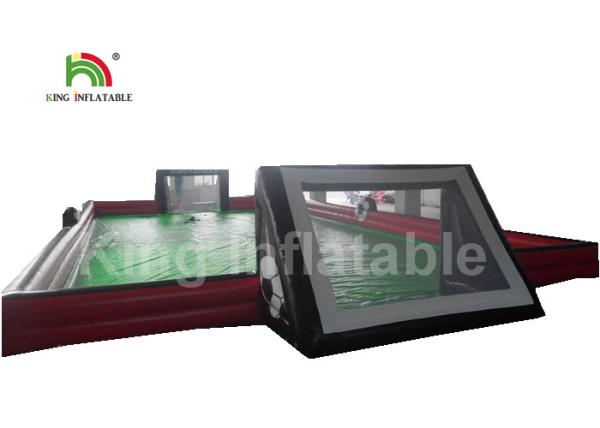 Buy cheap Portable Red Green Inflatable Sports Games / 25 * 10m Inflatable Football Court from wholesalers