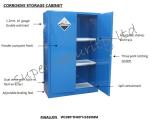 Fulfuric Blue Steel Corrosive Storage Cabinet 45-gallon with 2 Shelves