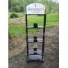 Buy cheap 3 Layer Wine Display Stand Free Standing Custom Metal Liquor Display Shelves from wholesalers