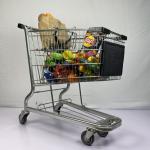 American Style Metal Grocery Shopping Trolley 110Kgs Loading Capacity With Logo