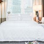 100% cotton hotel and home luxury bedding sets white jacquard hotel cotton