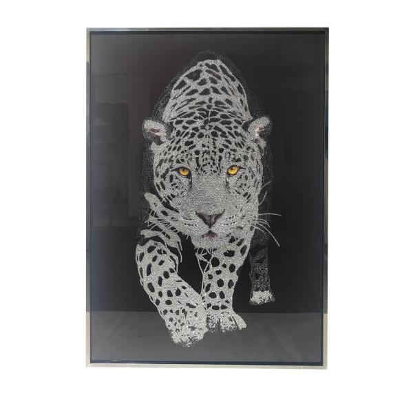 Buy cheap Modern Animal Leopard Wall Painting Crystal Porcelain Wall Art Custom Designs from wholesalers