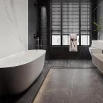 Spanish Grey Polished Sintered Stone Tile Shower Ceramic Wooden Floor Slate