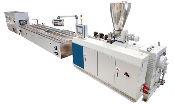 Solid / Hollow Twin Screw Extrusion Machine , Wall Bullnose WPC Board Making