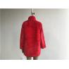 Buy cheap Medium Length Girls Faux Fur Coat Red Color With Reverse Collar TW78516 from wholesalers