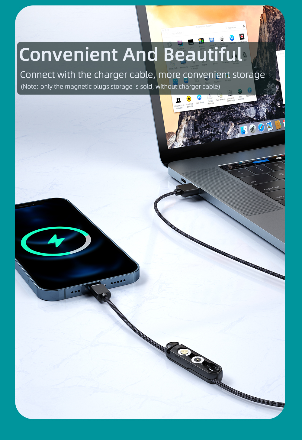 Type C Micro Cable Organizer Case Magnetic Silicone Plug Case For IOS