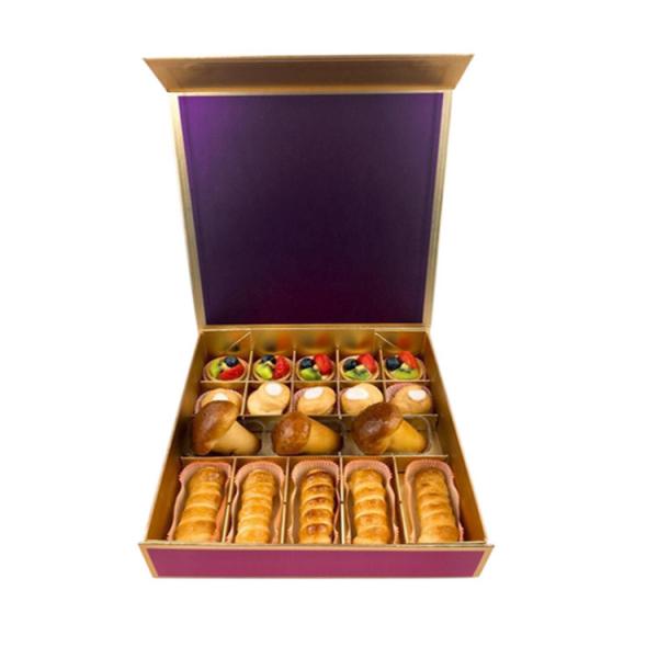 Buy cheap Magnetic Closure Diwali Sweets Gift Box Customizable With Gold Paper Divider from wholesalers