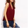 Buy cheap Plunging V-Neckline Cut Out Back Wrap Blouse Wholesale Chinese Clothing Manufacturers from wholesalers