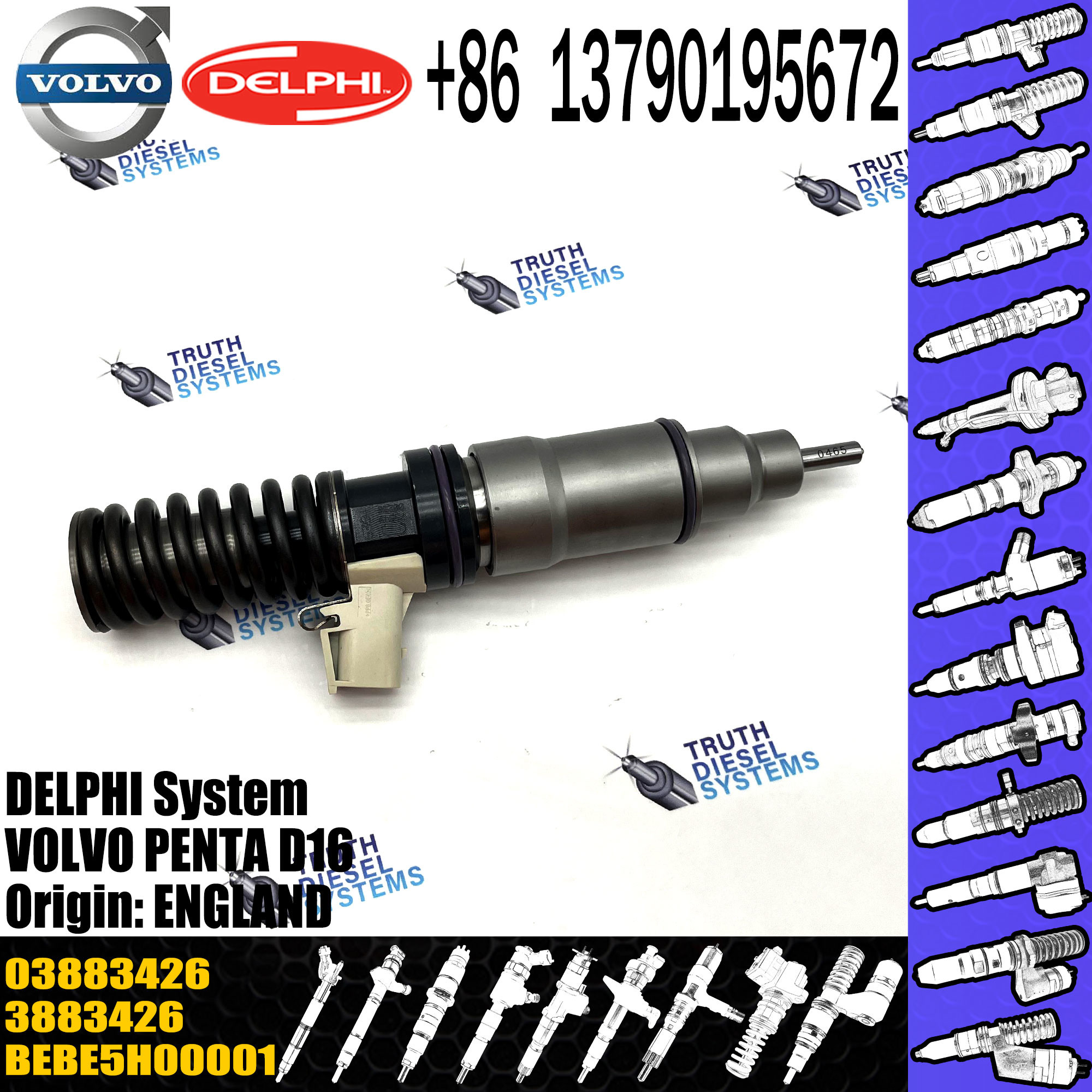 3801144 03883426 10.5 MM BORE L263PBC ,E3.24 VOL/ VOL PENTA/ VOL TRUCK VOL PENTA D16