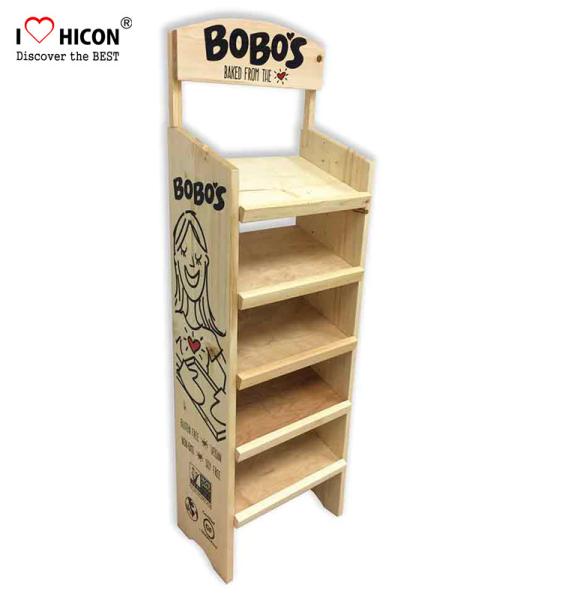 Buy cheap In Retail Store POP Displays Floor Wooden Bakery Display Racks from wholesalers