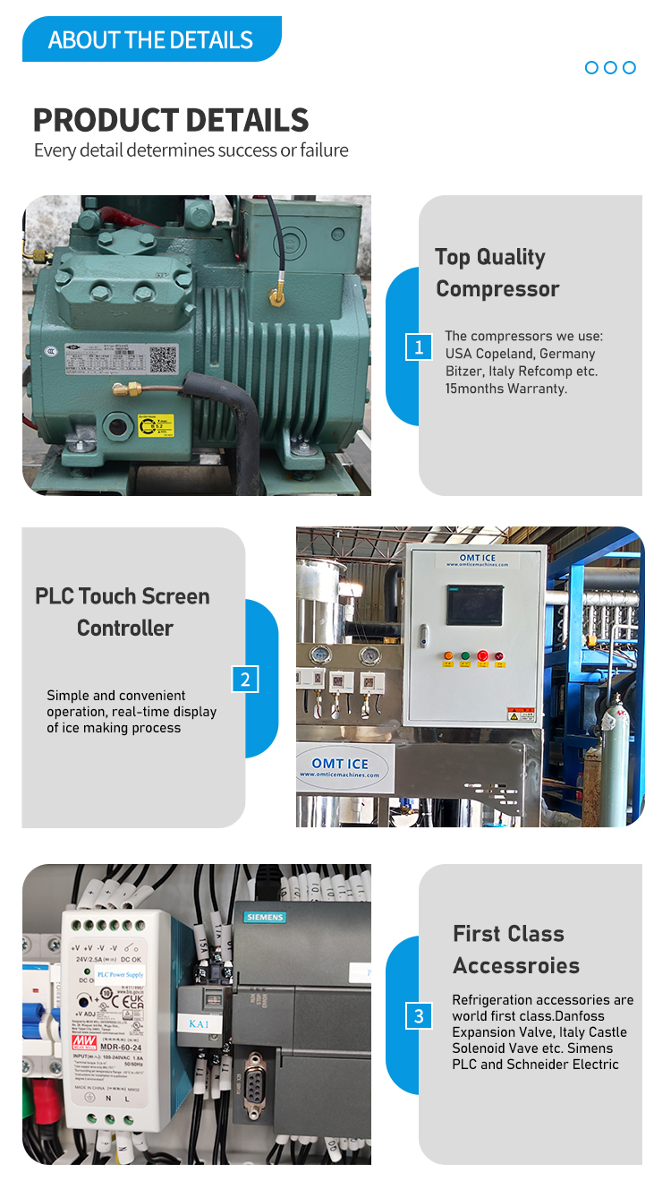 3 Tons Per Day Ice Tube Making Machine Industrial Ice Machine for Convenience Store Tube Ice Shape