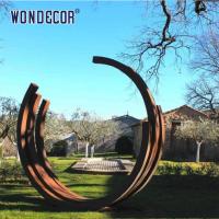 Buy cheap Large outdoor garden abstract long strip ring weather resistant steel sculpture product
