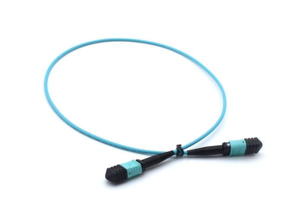 Buy cheap FTTH Telecom MPO Simplex Patch Cord , Blue 8 Core / 12 Core Fiber Optic Cable APC Polishing from wholesalers