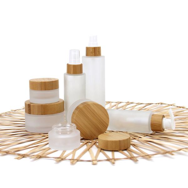 Buy cheap Glass Cosmetic Containers Bamboo Cosmetic Packaging Bamboo Lid Cream Cosmetic Jar from wholesalers