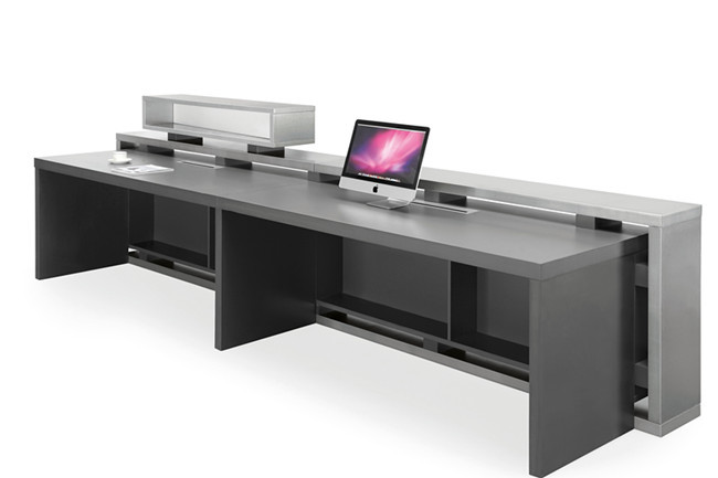 Melamine Contemporary Reception Desks , Standing Reception Desk Easy Modern