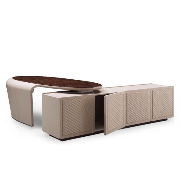 Buy cheap Lacquer Hardwood Office Desk 2.2x0.76m With Storage Solid Wood from wholesalers