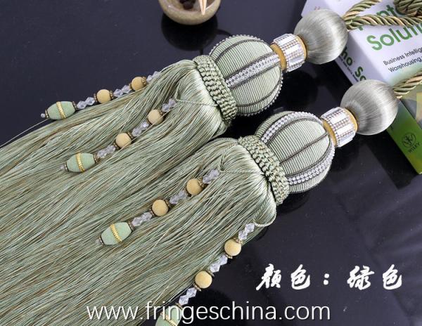 Delicate custom long tassel fringe trimming for curtain attractive tieback