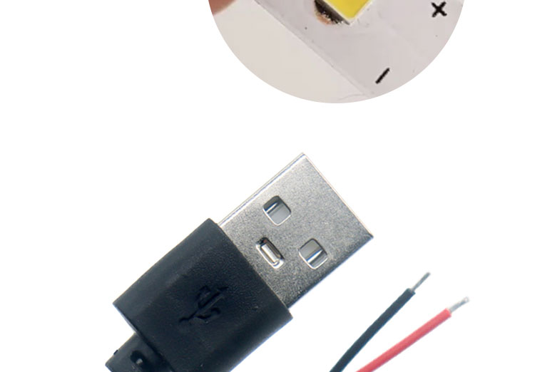 High Quality 5V USB 2.0 A Male to Open Stripped Bare 2pin Wires End Pigtail Cable for LED Light Strip Lamp