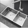 Buy cheap Stainless Steel Undermount Double Kitchen Sink Cupc Approved Handmade Square Corner from wholesalers