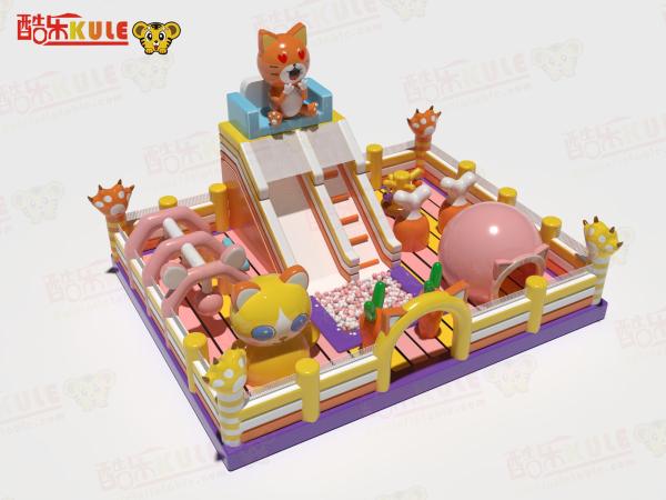 Buy cheap Bouncy Jumping Inflatable Castles Pink Yellow color For Kids from wholesalers