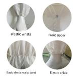 Waterproof White Protective Suit PP PE Breathable Coveralls with Waist and