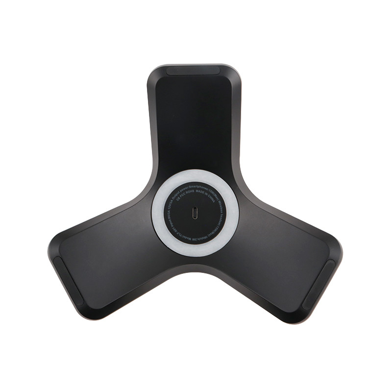 Diameter 62MM 3 In 1 Wireless Charger Station with Fidget Spinner Light and Indicator