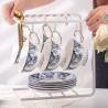 Buy cheap Stunning Blue And White Porcelain Tea Cup And Saucers 200ml Volume For Business Gifts from wholesalers