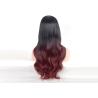 Buy cheap Black To Wine Red Colored Synthetic Wigs Long Natural Wavy Smooth Feeling from wholesalers