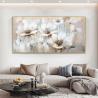Buy cheap Customized Size Accepted 100% Hand Painted Wall Art Abstract White Flowers Home Decor Modern Abstract Flowers Oil Painting from wholesalers