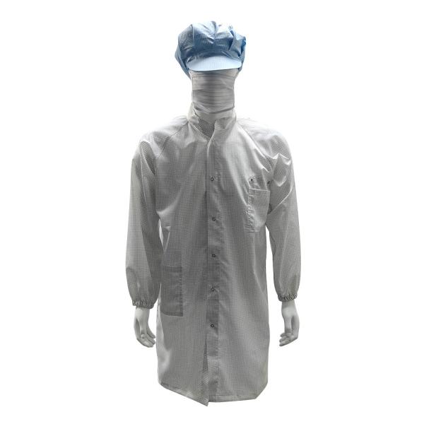 98% Polyester+2% Carbon Fiber 5mm Grid ESD Antistatic Safety Coat Breathable
