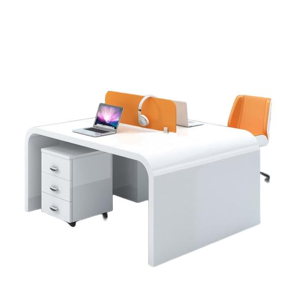 Buy cheap Mail Packing Modern Simple White Lacquer Staff Desk for 4 People in Office Design from wholesalers