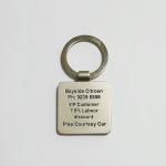 Square Citroen VIP Promotional Metal Keychain With 27mm Flat Split Ring