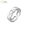 Buy cheap 18k Real Gold Plated Wide Band Rings Couple Wavy Texture Adjustable from wholesalers