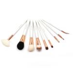 9pcs White Color Travel Size Makeup Brushes Plastic Handle Facial Makeup Tool