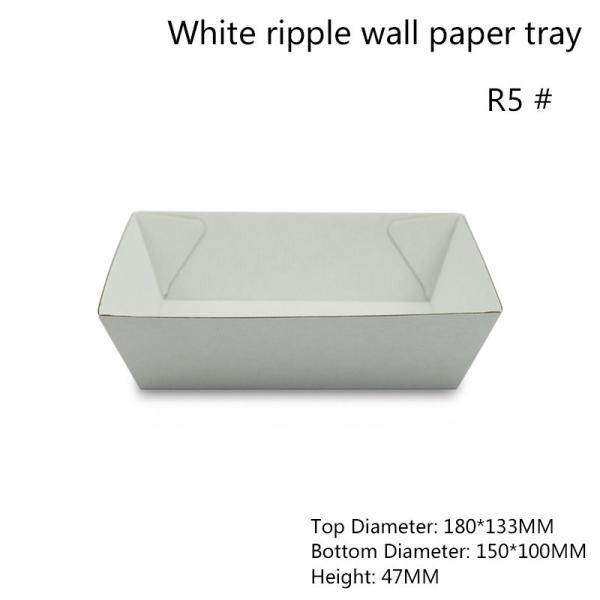 Buy cheap Rectangular White Paper Food Serving Tray Height 47mm from wholesalers