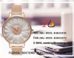 flower design dial and colorful band for ladies watch with alloy band