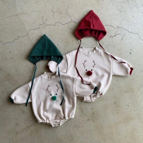 Buy cheap New Born Rompers Baby Fleece-Lined Reindeer Sweatshirt Romper and Bonnet Set from wholesalers